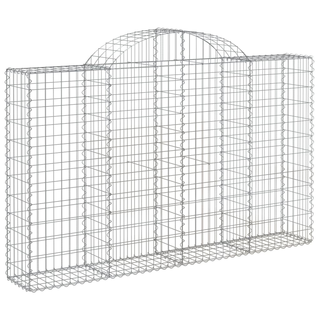 vidaXL Arched Gabion Baskets 8 pcs 200x30x120/140 cm Galvanised Iron