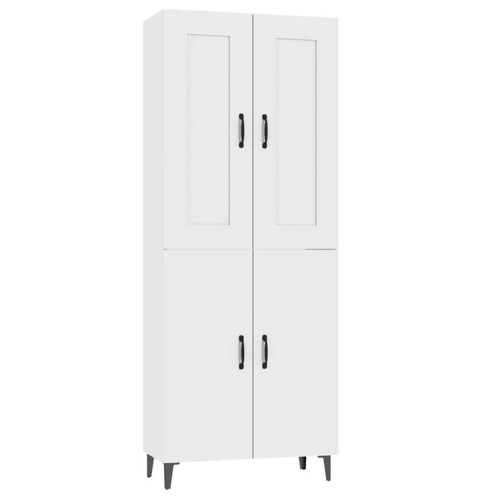 vidaXL Highboard High Gloss White 70x34x180 cm Engineered Wood