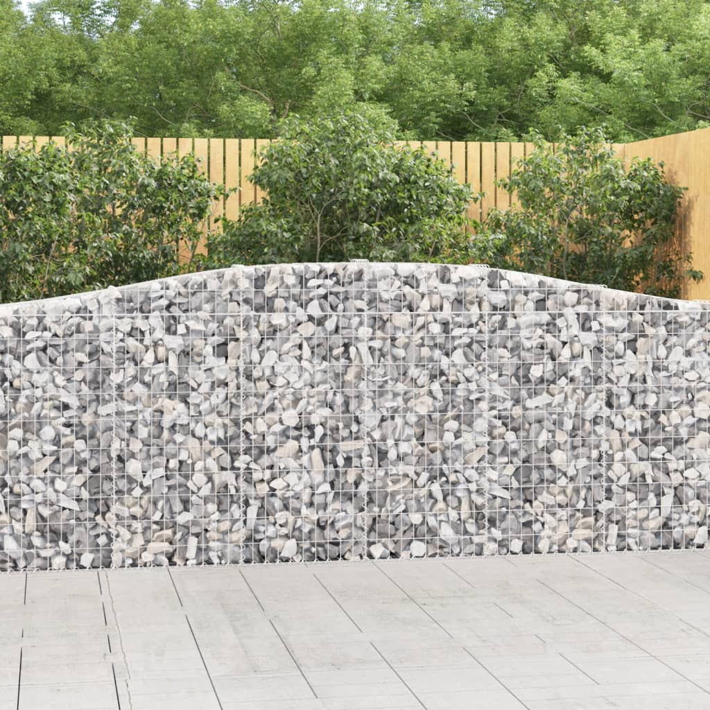 vidaXL Arched Gabion Baskets 10 pcs 400x30x100/120 cm Galvanised Iron