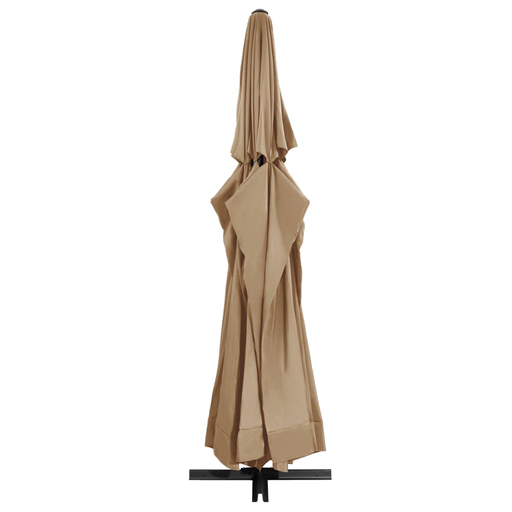 vidaXL Garden Parasol with Aluminium Pole 600 cm Taupe