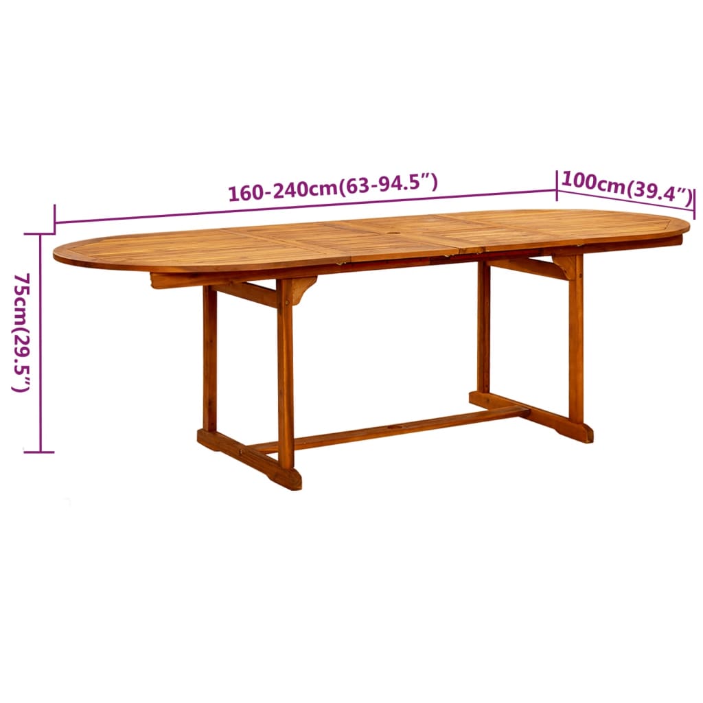 vidaXL 9 Piece Garden Dining Set Solid Wood Acacia