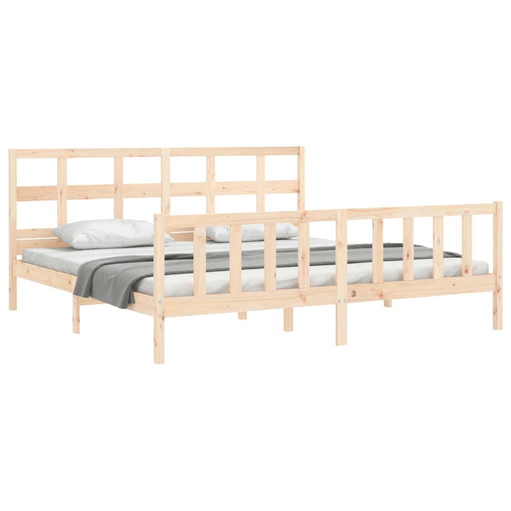 vidaXL Bed Frame without Mattress Super King Size Solid Wood Pine