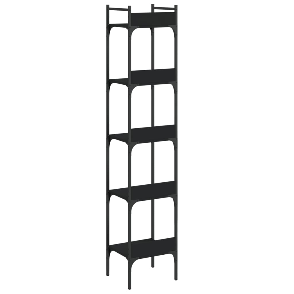 vidaXL Bookshelf 5-Tier Black 35x30x174 cm Engineered Wood