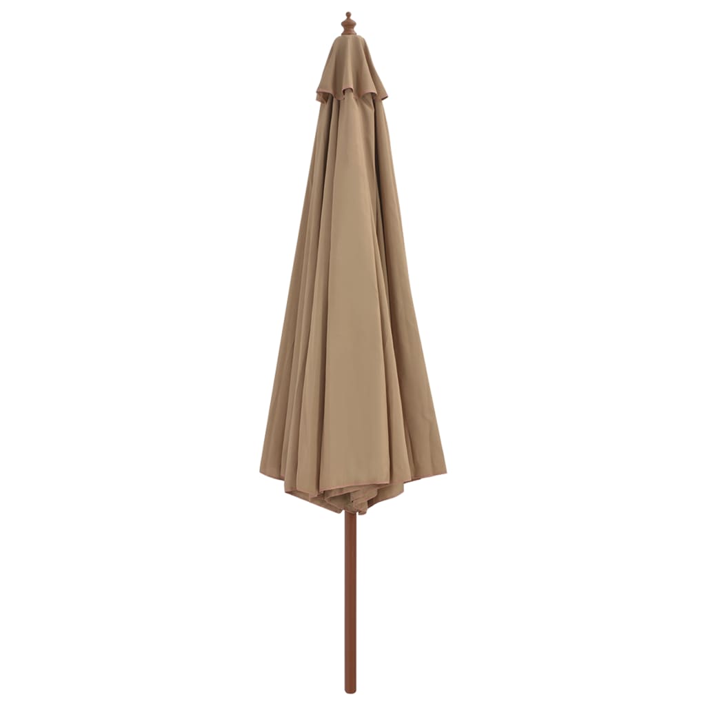 vidaXL Garden Parasol with Wooden Pole 350 cm Taupe