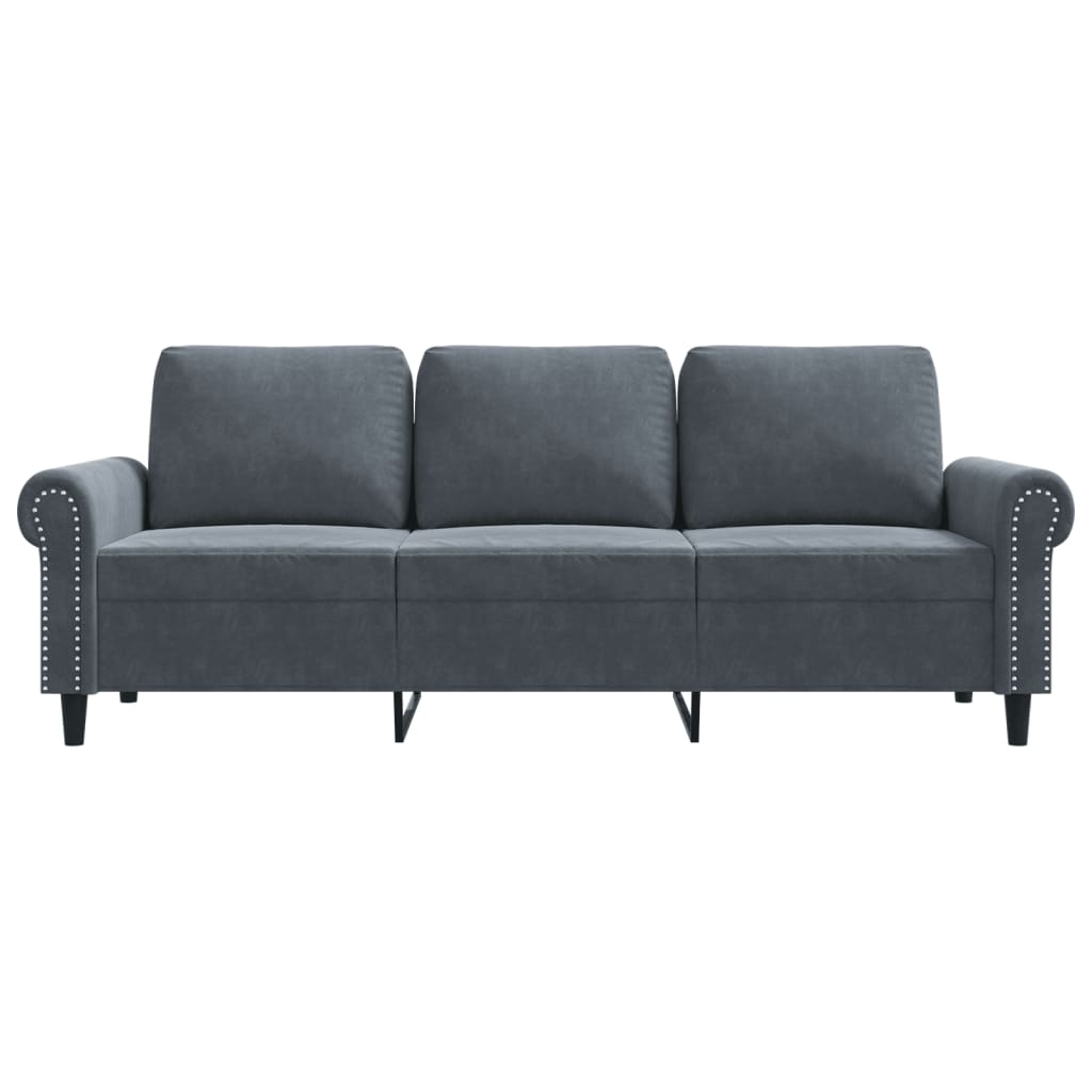 vidaXL 3-Seater Sofa Dark Grey 180 cm Velvet