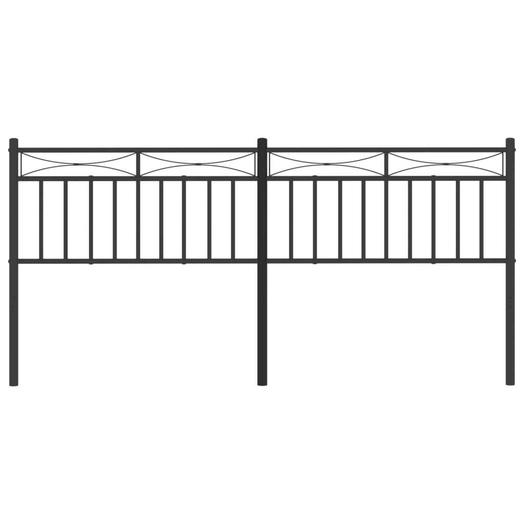 vidaXL Metal Headboard Black 180 cm