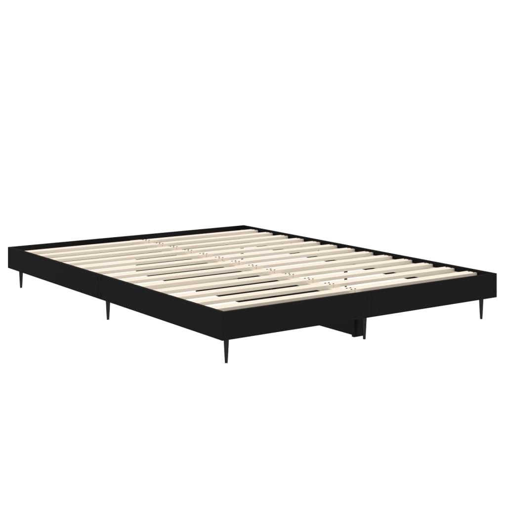 vidaXL Bed Frame without Mattress Black 135x190 cm Double Engineered Wood