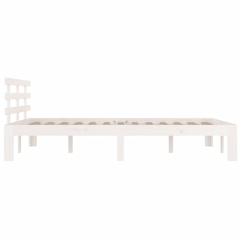 vidaXL Bed Frame without Mattress White Solid Wood 150x200 cm King Size