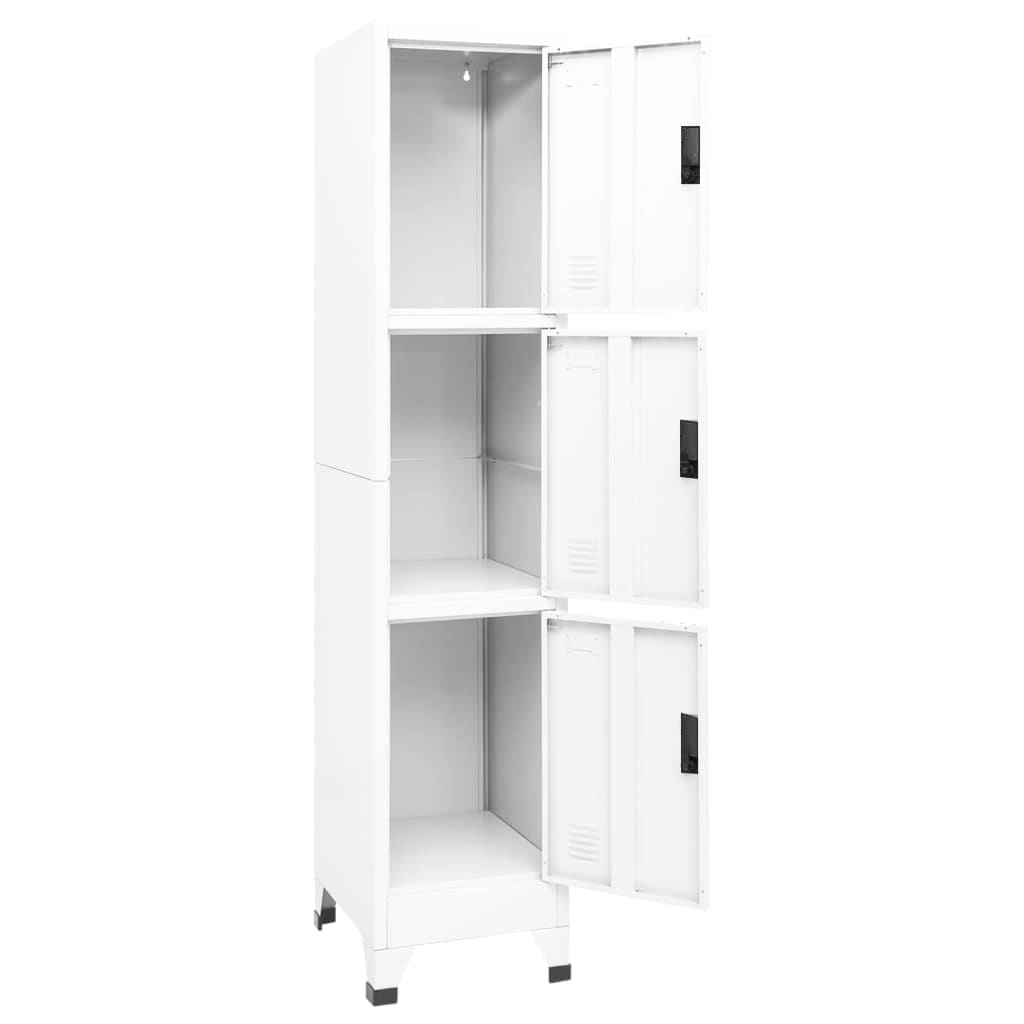 vidaXL Locker Cabinet White 38x45x180 cm Steel