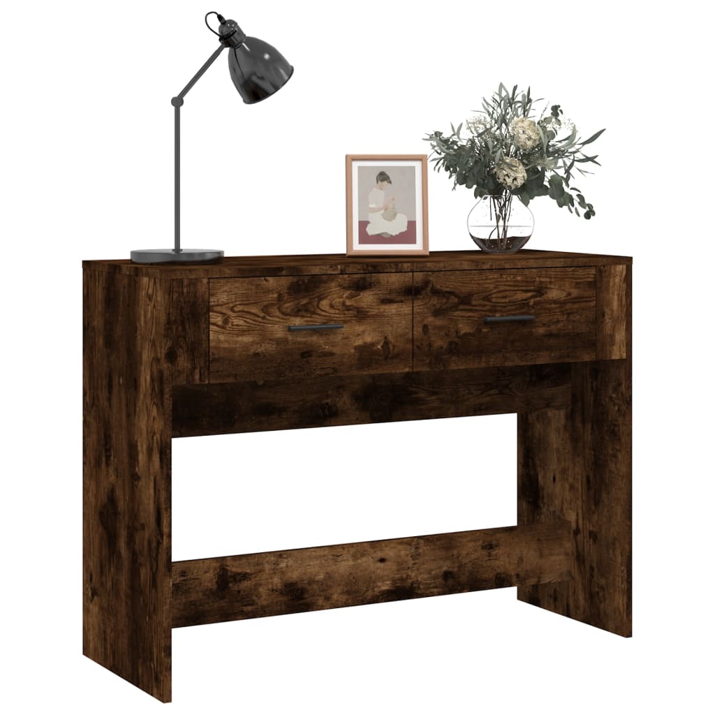 vidaXL Console Table Smoked Oak 100x39x75 cm Engineered Wood