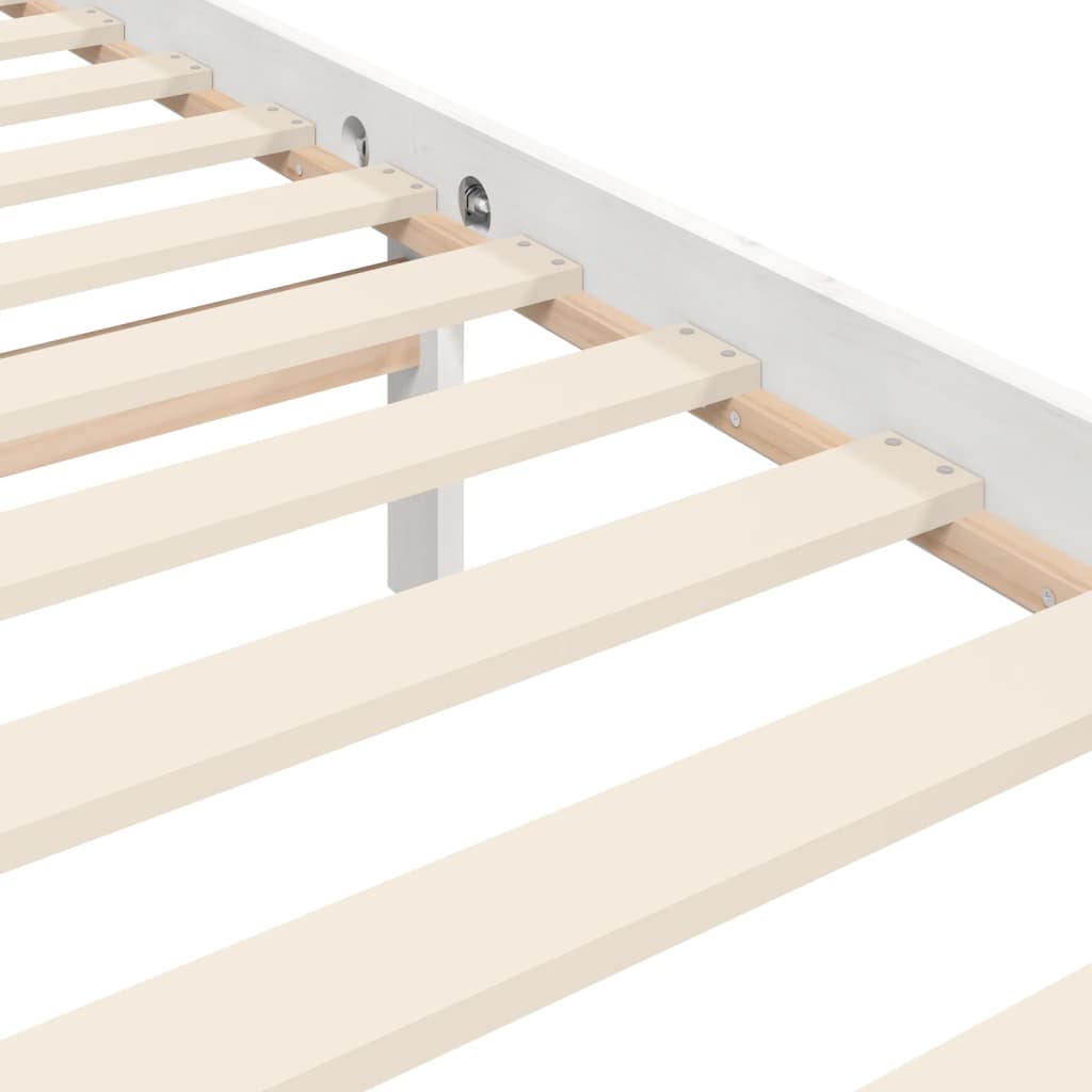 vidaXL Bed Frame without Mattress White Single Solid Wood