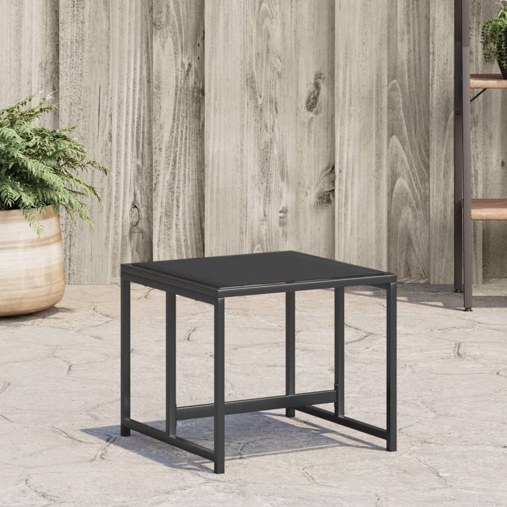 vidaXL Garden Stools 4 pcs Black Steel and Textilene