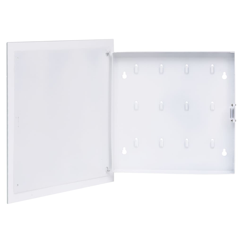 vidaXL Key Box with Magnetic Board White 35x35x4 cm