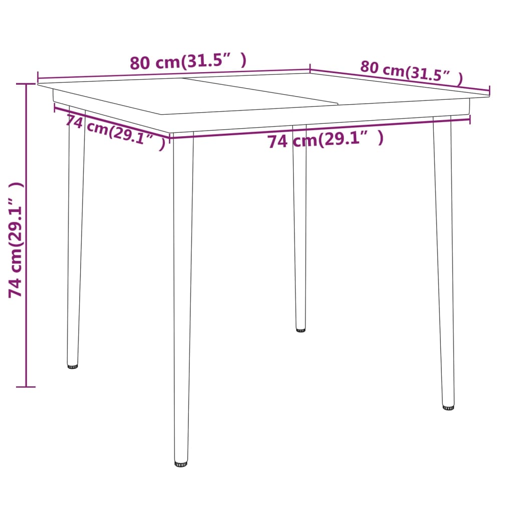 vidaXL 3 Piece Garden Dining Set Grey