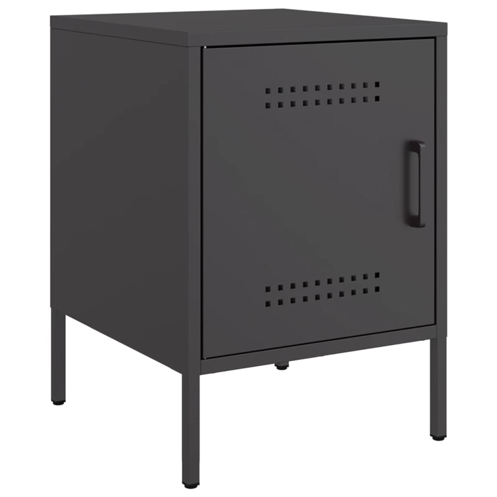 vidaXL Bedside Cabinets 2 pcs Black 36x39x50.5 cm Steel