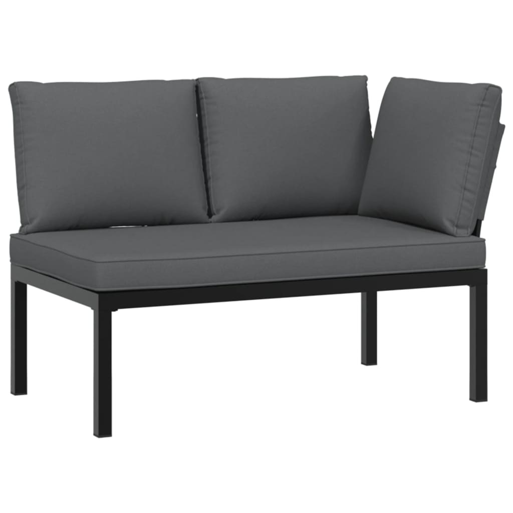 vidaXL 4 Piece Garden Sofa Set with Cushions Black Aluminium