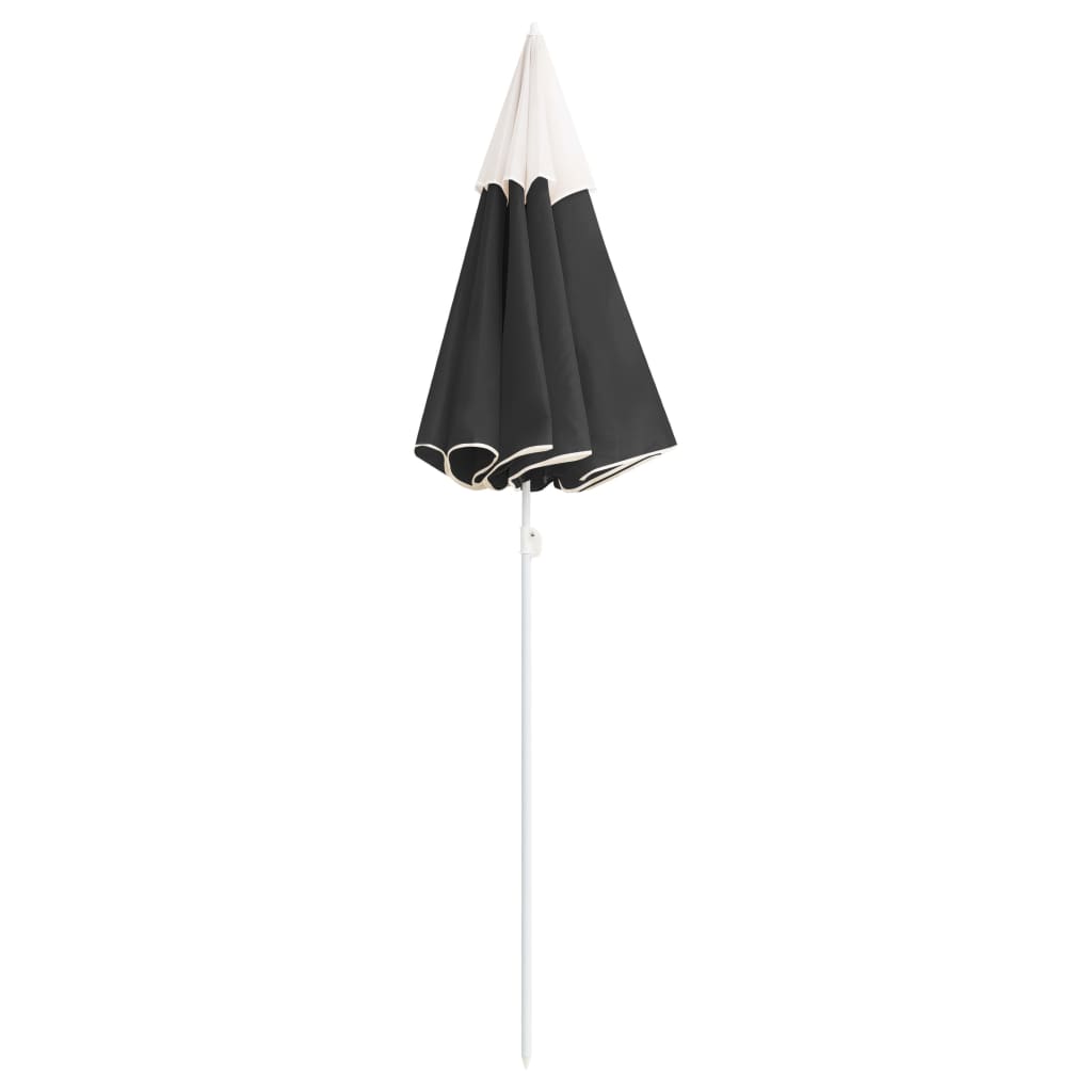 vidaXL Garden Parasol with Steel Pole Anthracite 180 cm