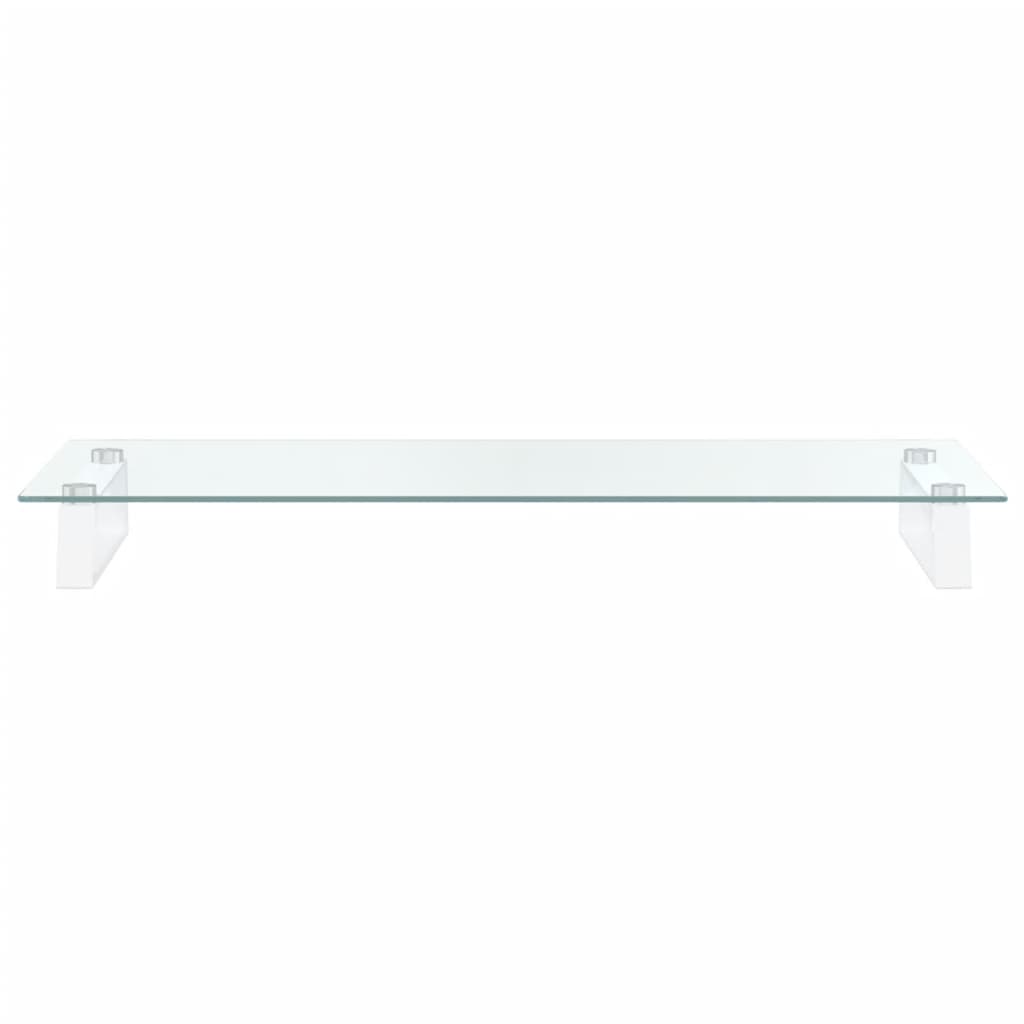 vidaXL Monitor Stand White 80x35x8 cm Tempered Glass and Metal