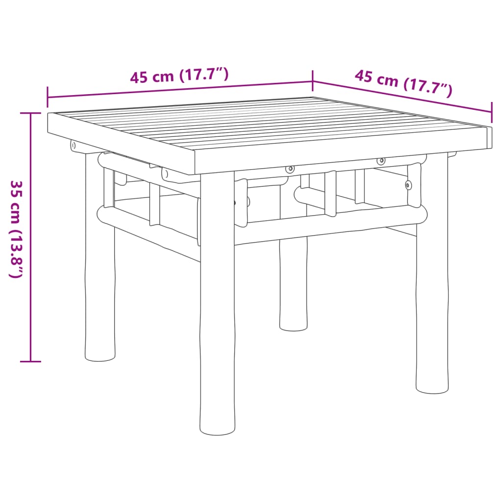 vidaXL Coffee Table 45x45x35 cm Bamboo