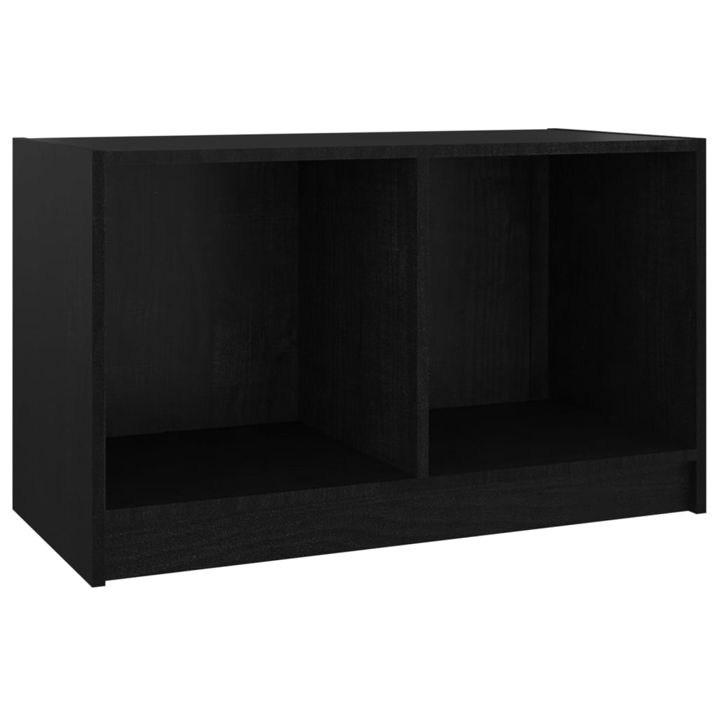 vidaXL TV Cabinet Black 70x33x42 cm Solid Pinewood | vidaXL.com.au