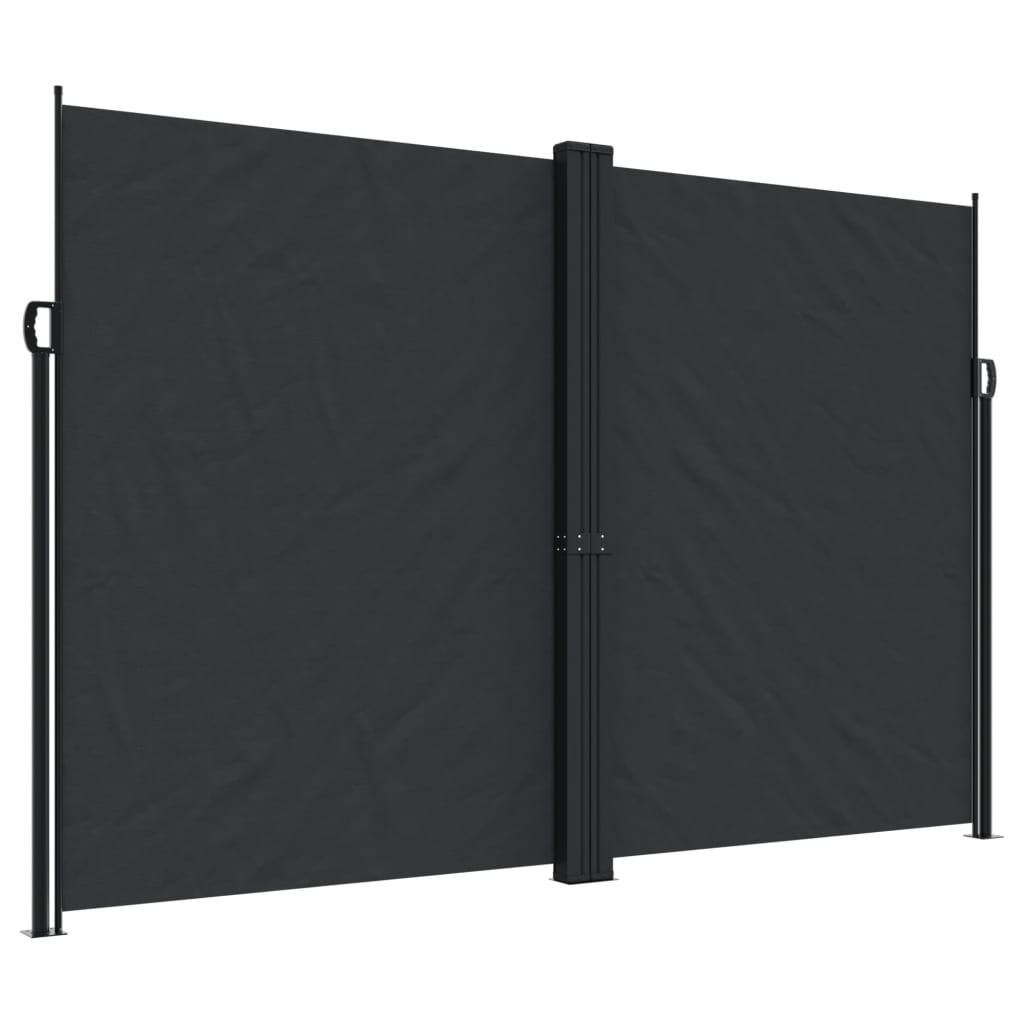 vidaXL Retractable Side Awning Black 220x1000 cm