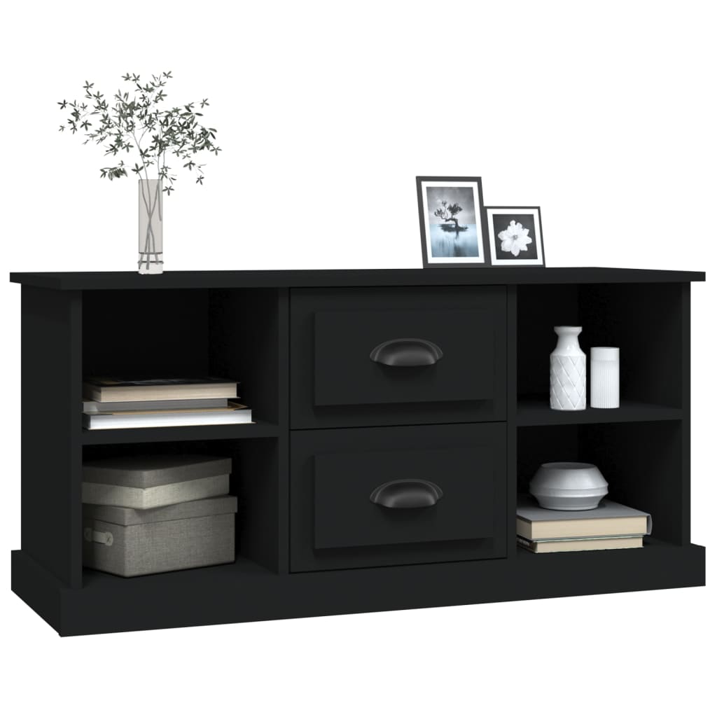 vidaXL TV Cabinet Black 99.5x35.5x48 cm Engineered Wood