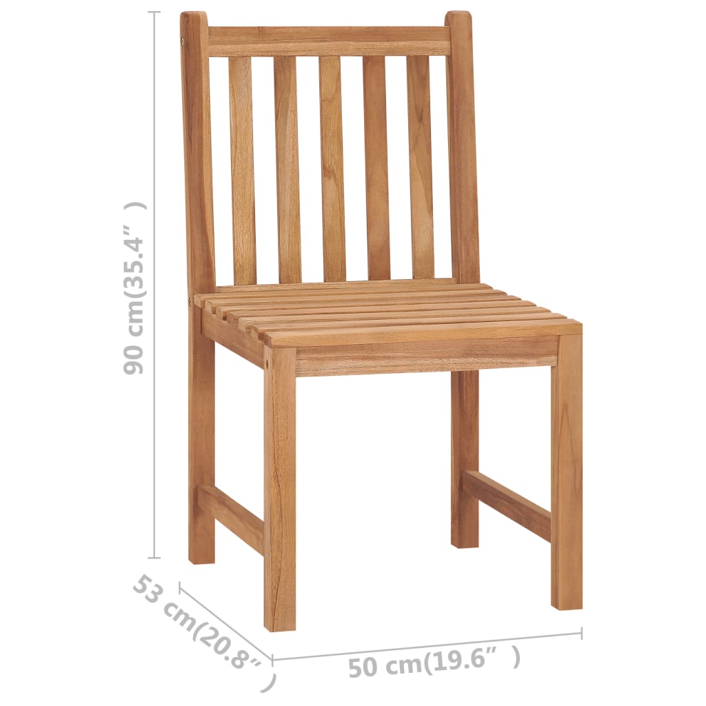 vidaXL 7 Piece Garden Dining Set Solid Teak Wood