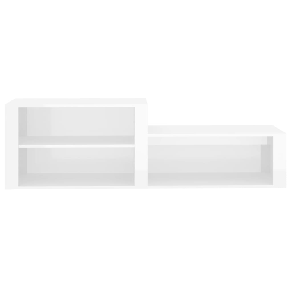 vidaXL Shoe Cabinet High Gloss White 150x35x45 cm Engineered Wood