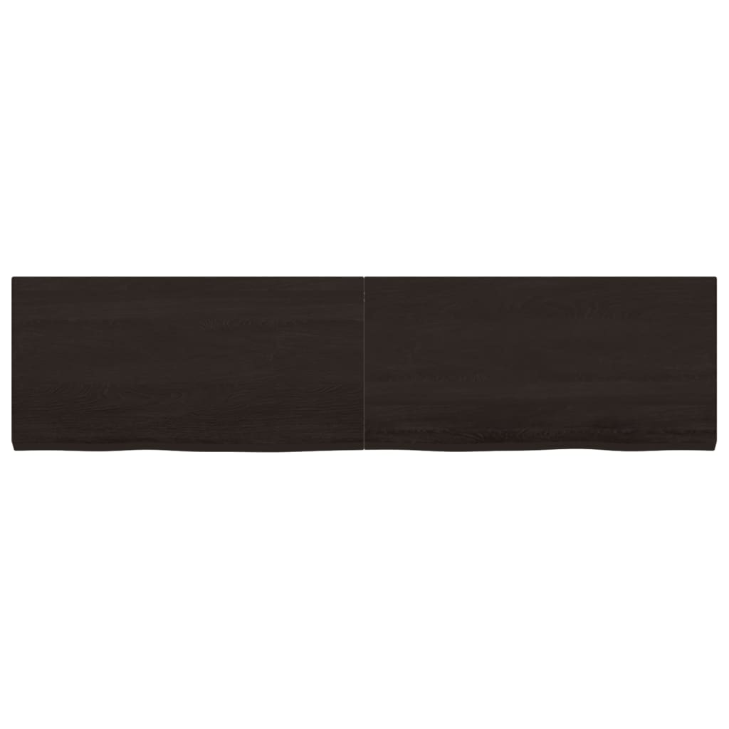 vidaXL Wall Shelf Dark Brown 160x40x(2-4) cm Treated Solid Wood Oak