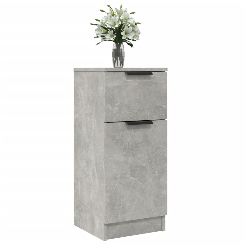 vidaXL Sideboards 2 pcs Concrete Grey 30x30x70 cm Engineered Wood