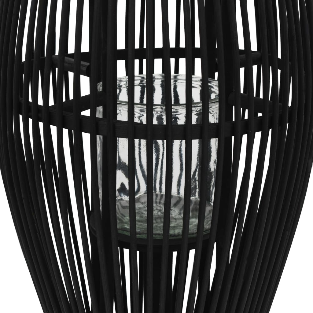 vidaXL Hanging Candle Lantern Holder Bamboo Black 60 cm