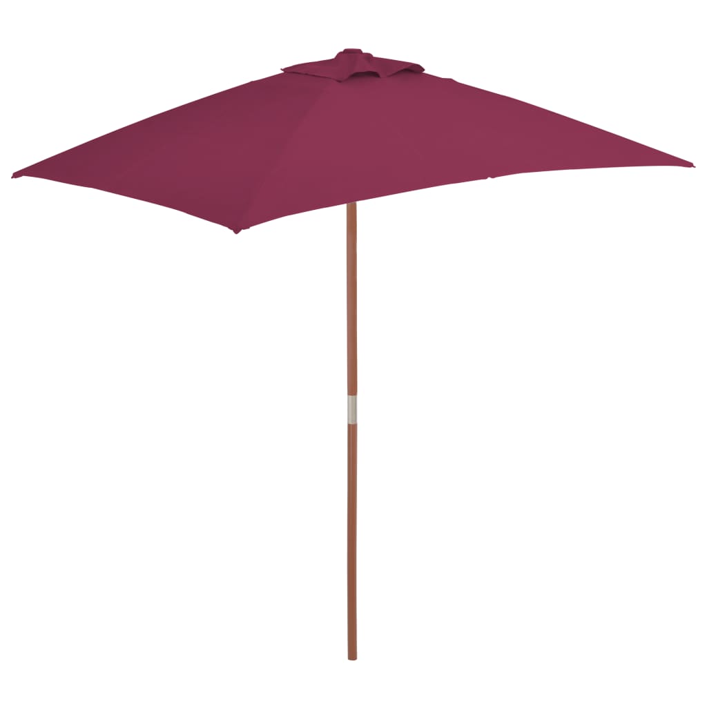 vidaXL Garden Parasol with Wooden Pole 150x200 cm Bordeaux Red