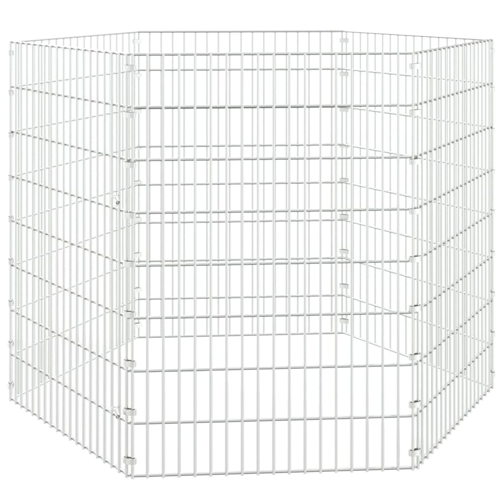 vidaXL Free Range Animal Enclosure 6-Panel 54x80 cm Galvanised Iron