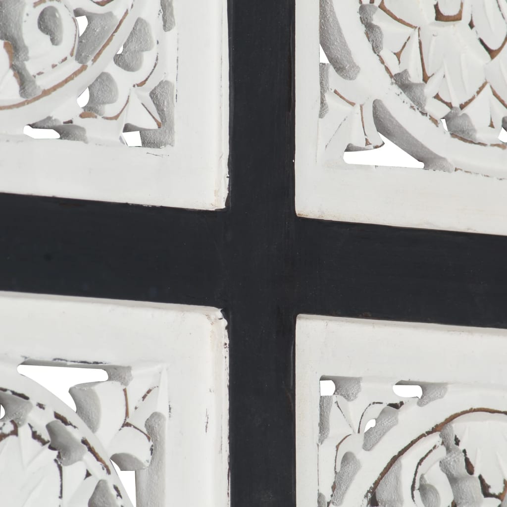 vidaXL Hand-Carved Wall Panel MDF 40x40x1.5 cm Black and White