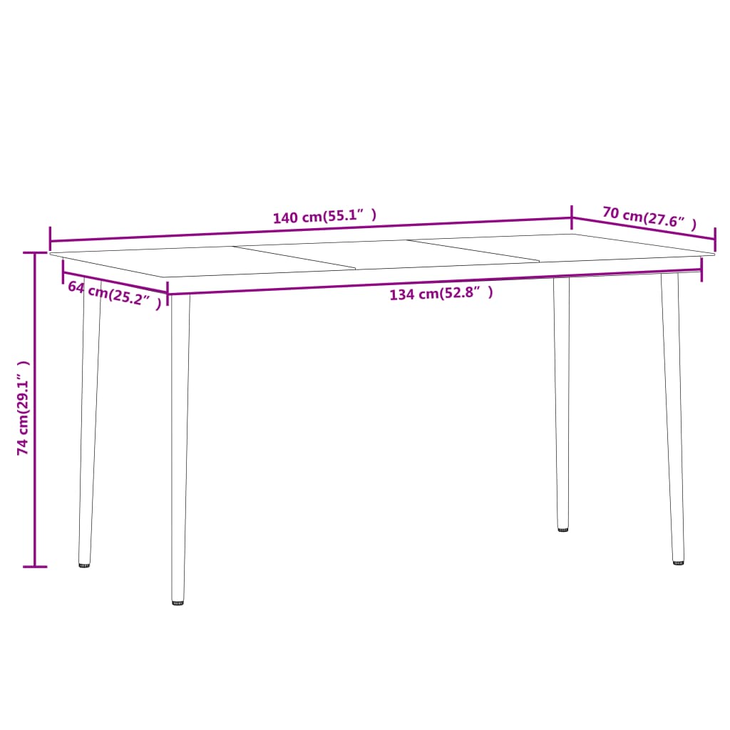 vidaXL 7 Piece Garden Dining Set Oak