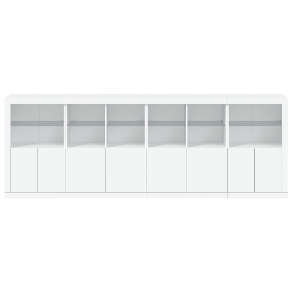 vidaXL Sideboard with LED Lights White 283x37x100 cm