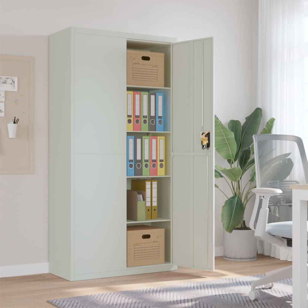 vidaXL File Cabinet Light Grey 90x40x180 cm Steel