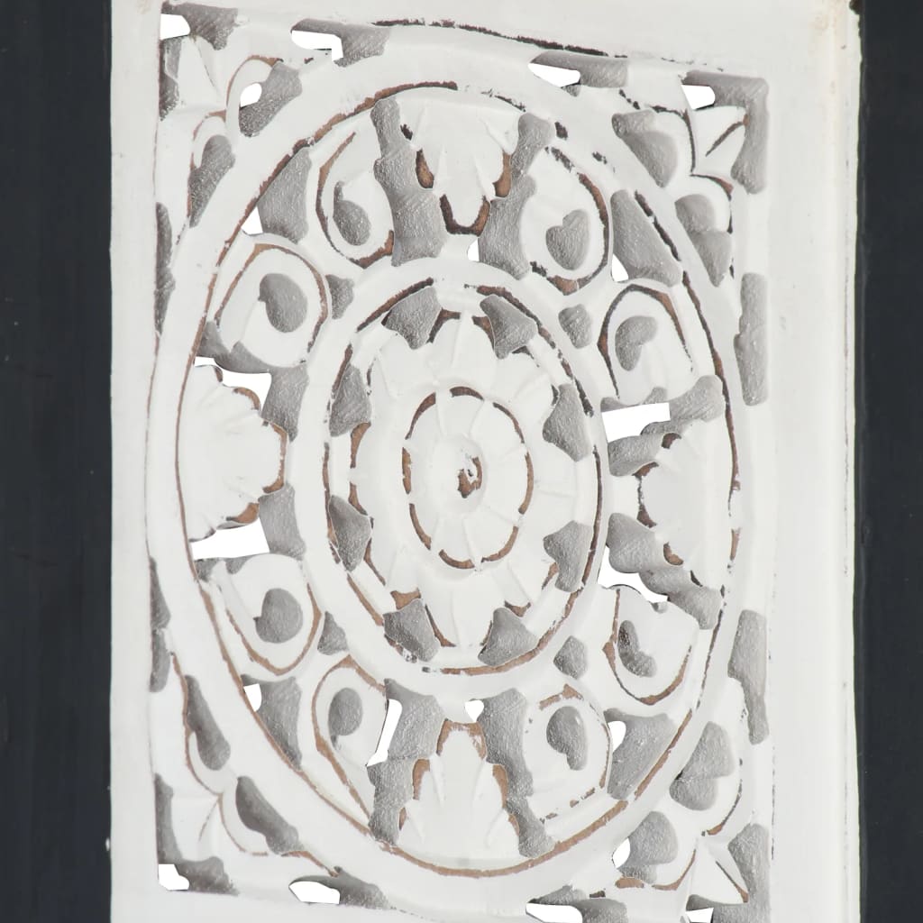 vidaXL Hand-Carved Wall Panel MDF 40x40x1.5 cm Black and White