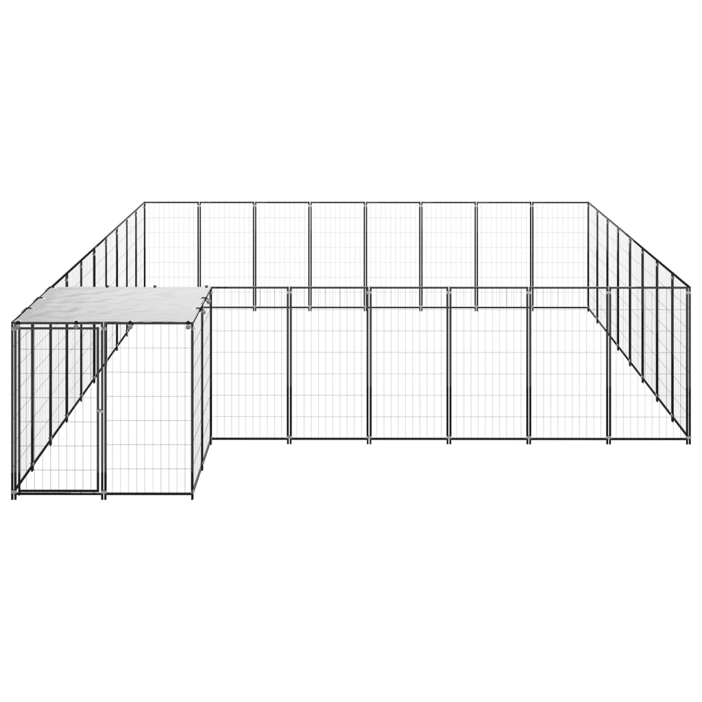 vidaXL Dog Kennel Black 20.57 m² Steel