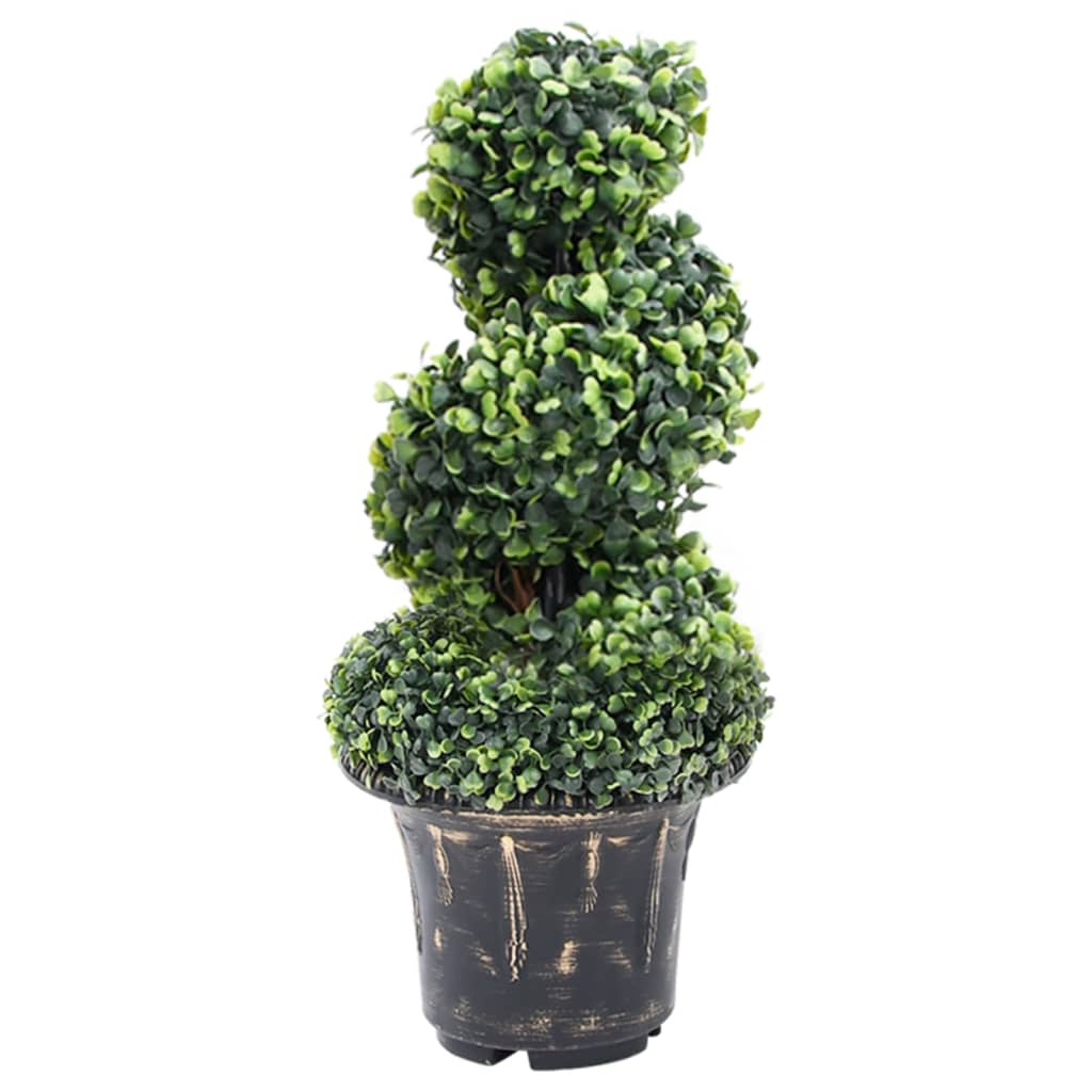 vidaXL Artificial Boxwood Spiral Plant with Pot Green 59 cm