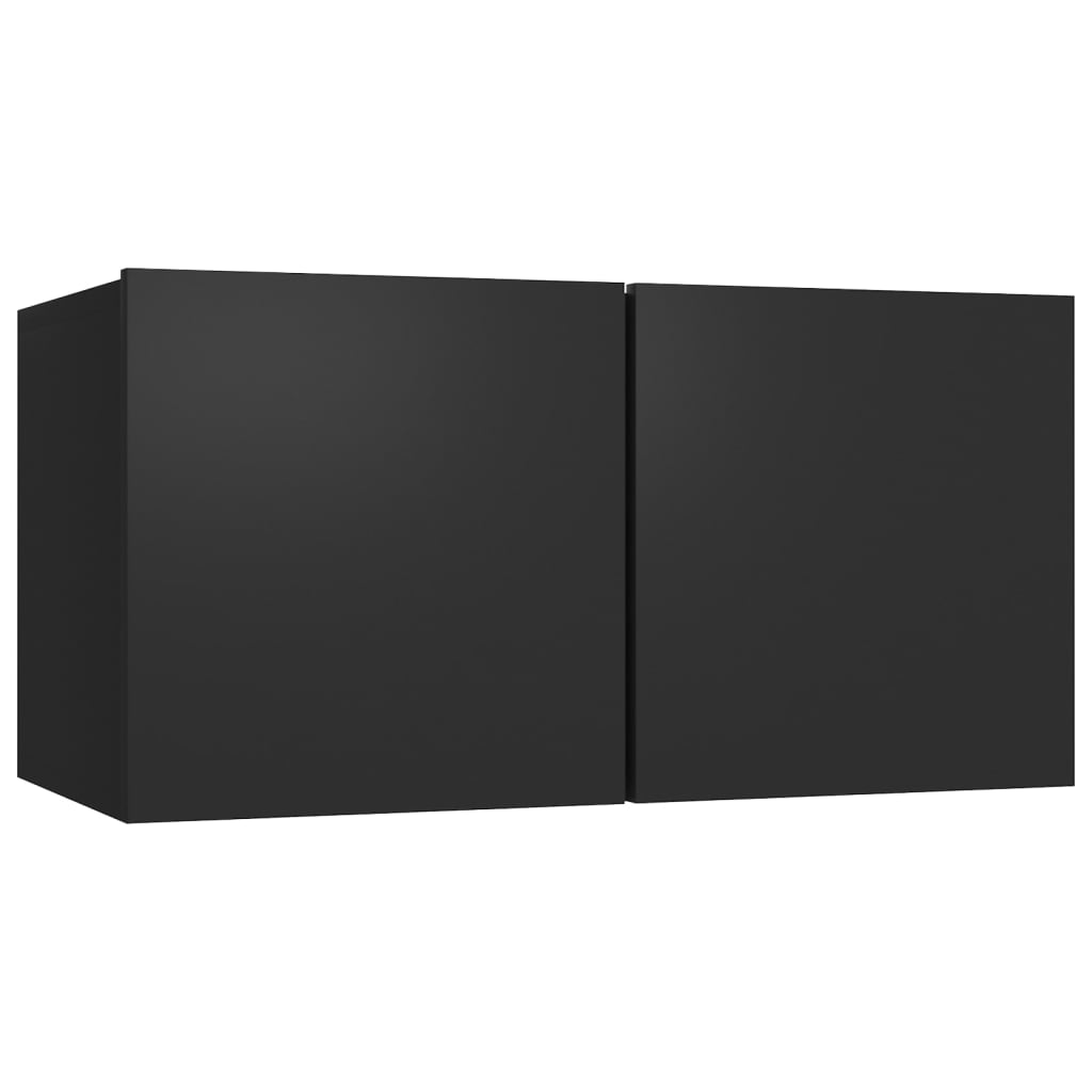 vidaXL 8 Piece TV Cabinet Set Black Engineered Wood