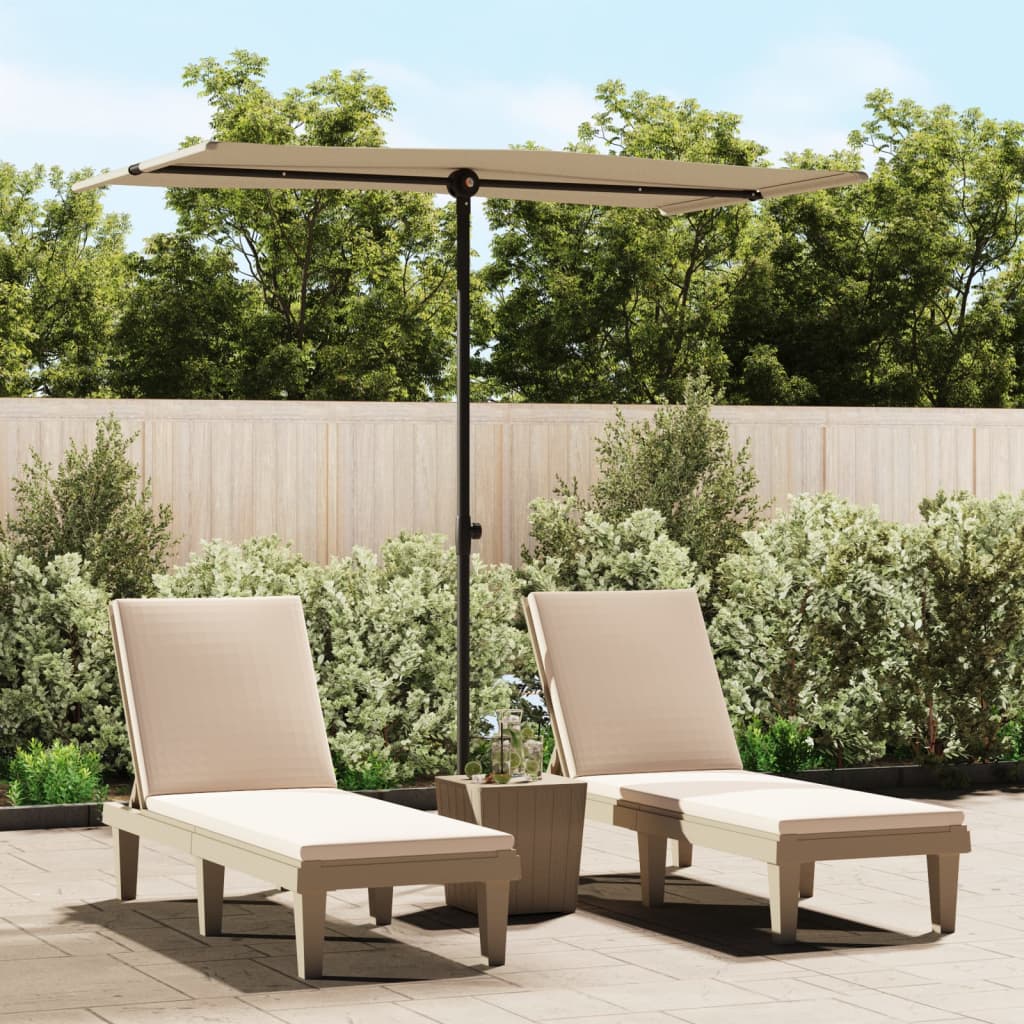 vidaXL Garden Parasol with Aluminium Pole 180x110 cm Taupe