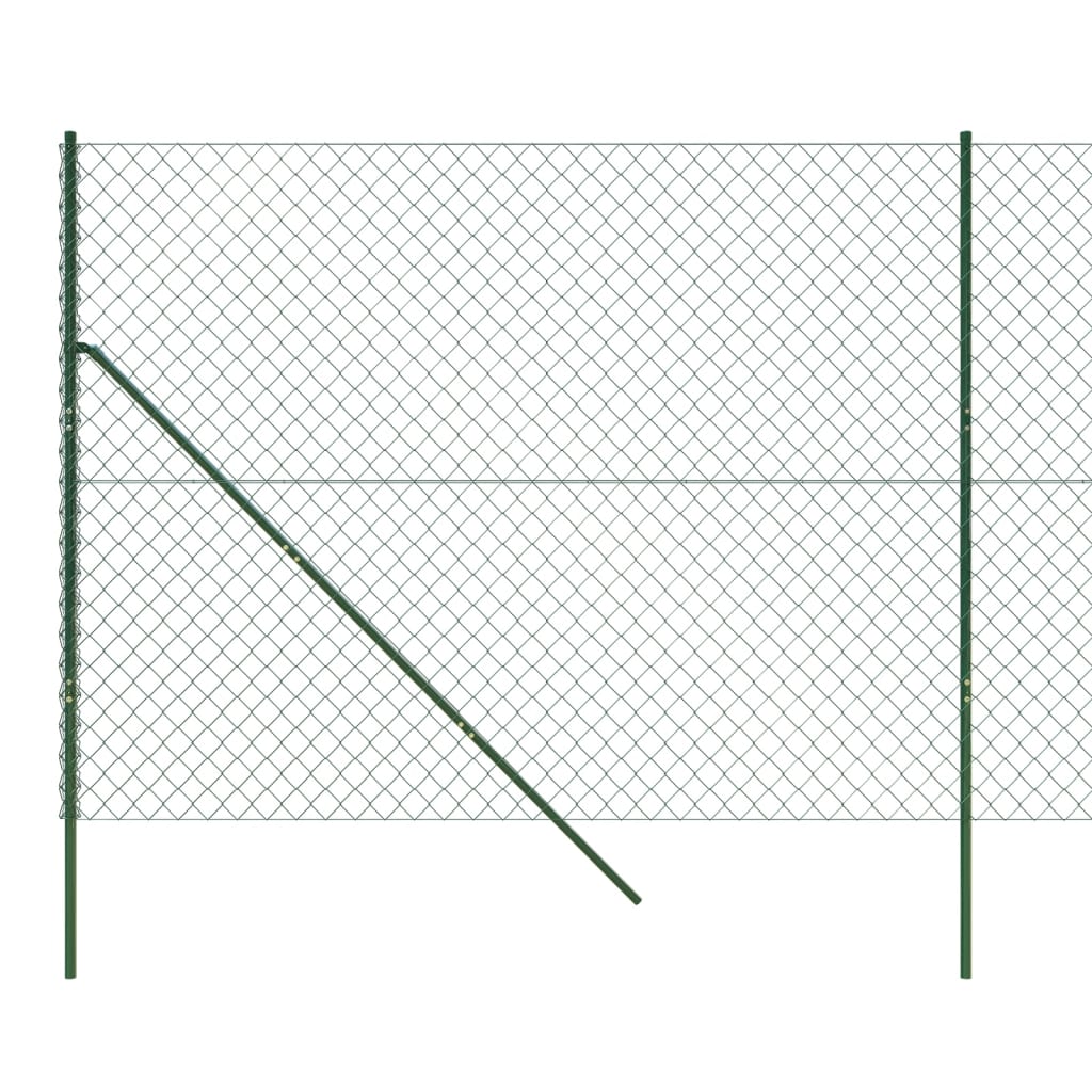 vidaXL Chain Link Fence Green 1.6x10 m