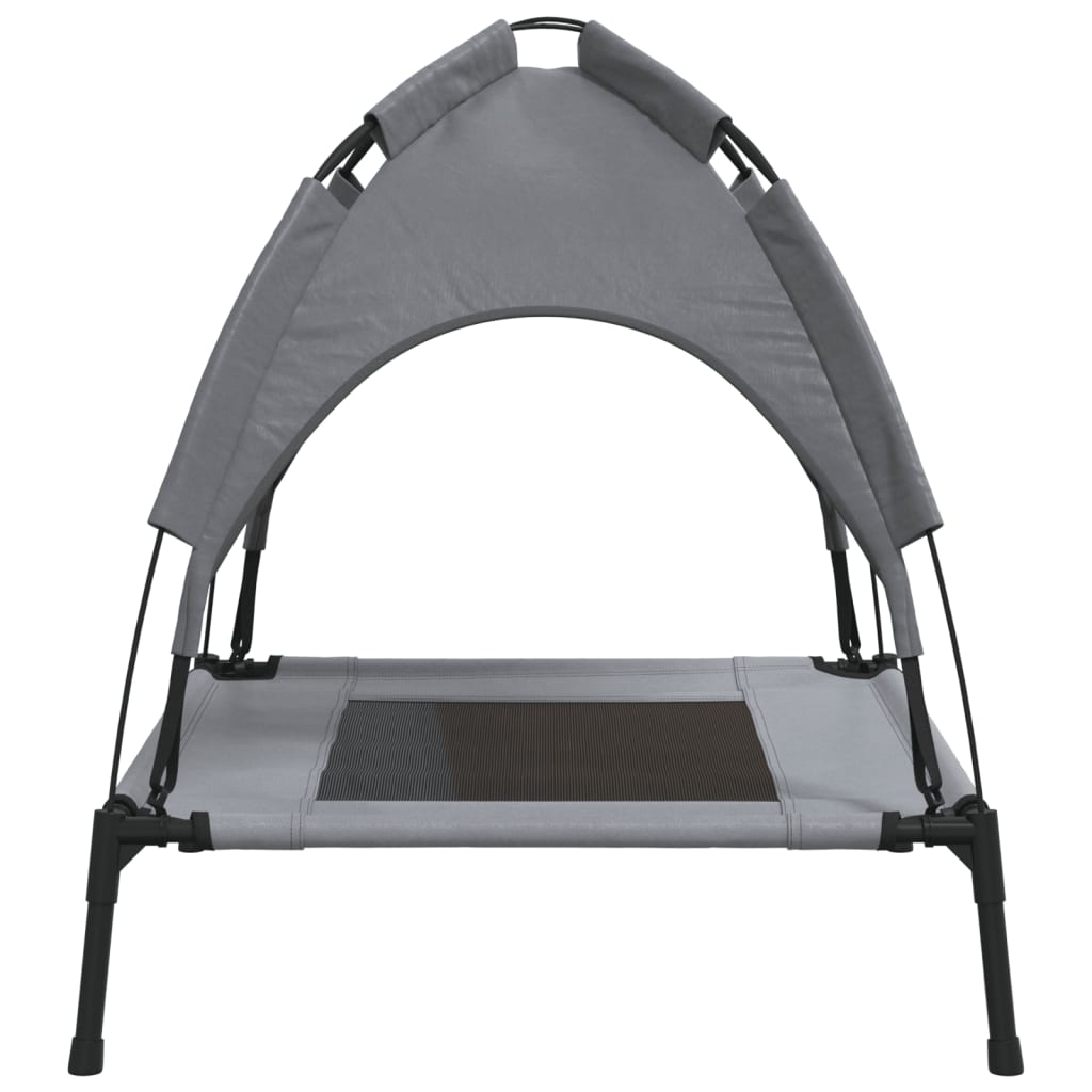 vidaXL Dog Bed with Canopy Anthracite Oxford Fabric and Steel