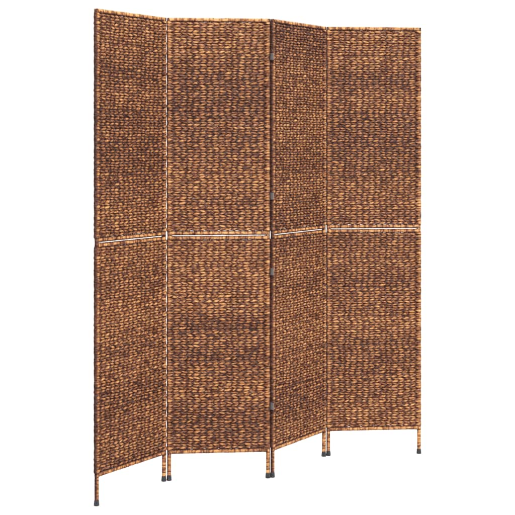 vidaXL Room Divider 4-Panel Brown 163x180 cm Water Hyacinth