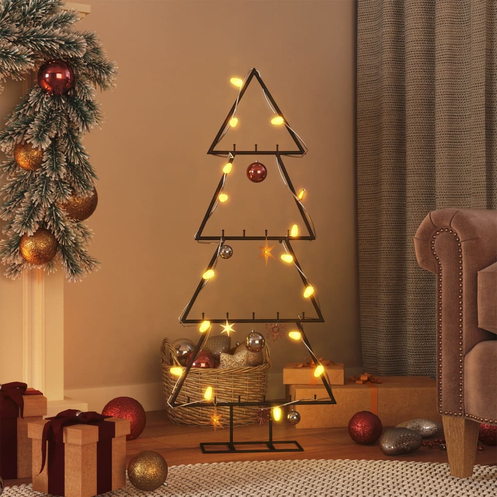 vidaXL Metal Christmas Tree for Decoration Black 125 cm