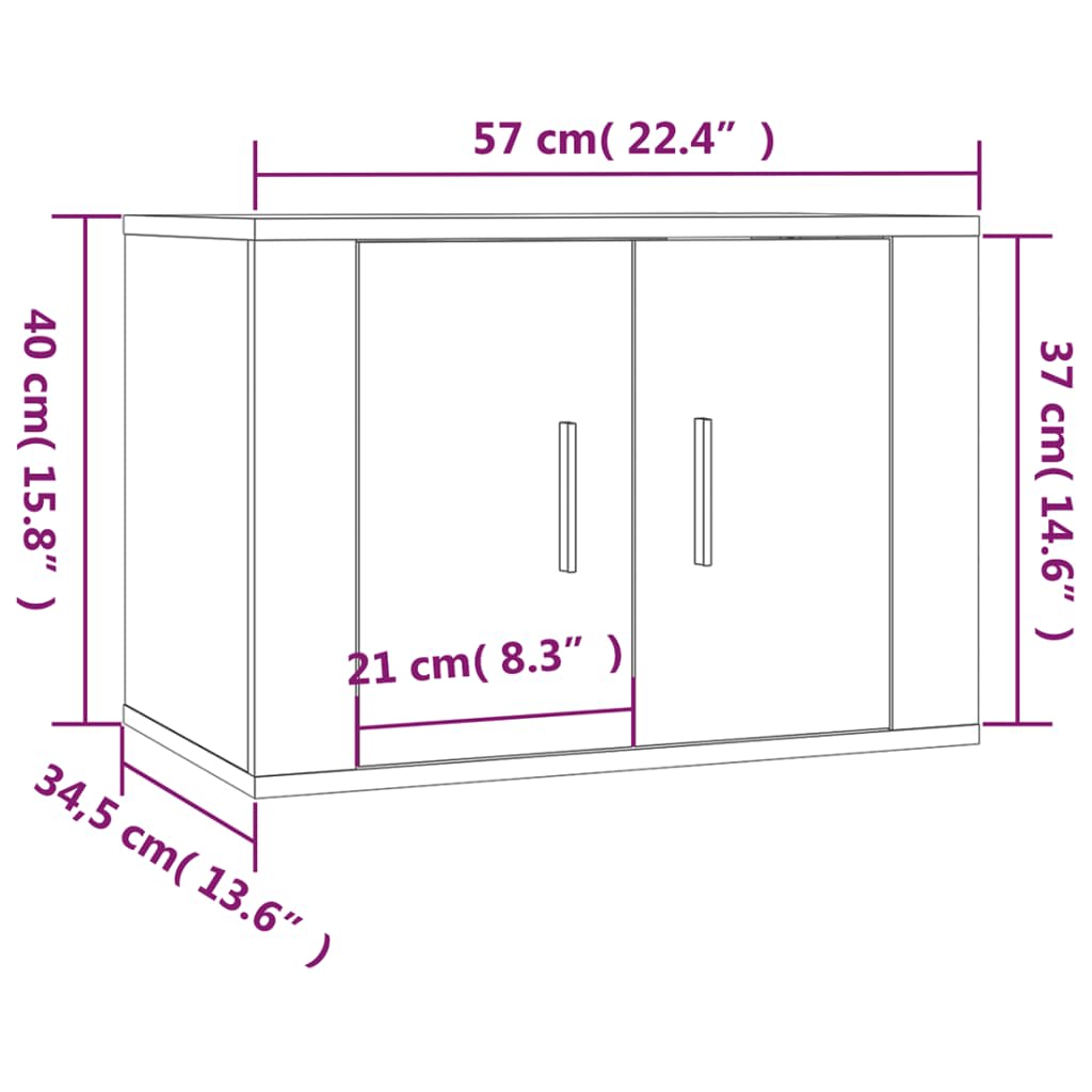 vidaXL 3 Piece TV Cabinet Set White Engineered Wood