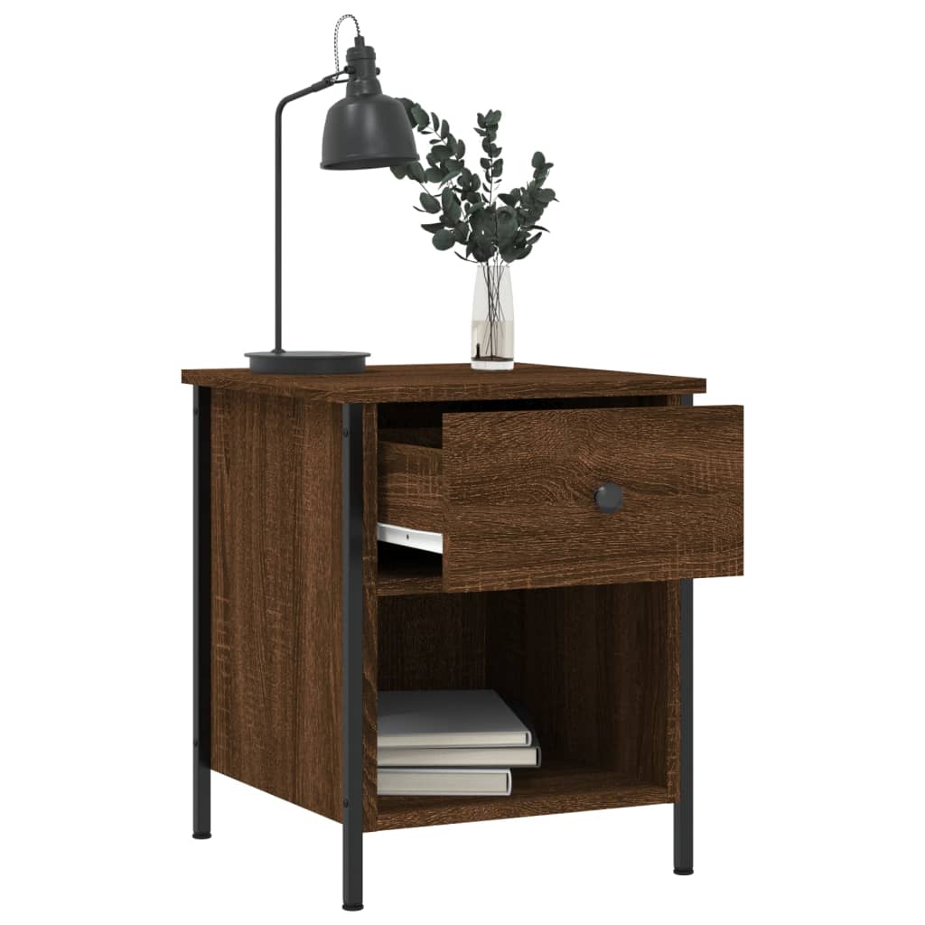 vidaXL Bedside Cabinet Brown Oak 40x42x50 cm Engineered Wood