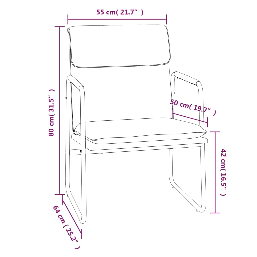 vidaXL Lounge Chair Black 55x64x80 cm Faux Leather