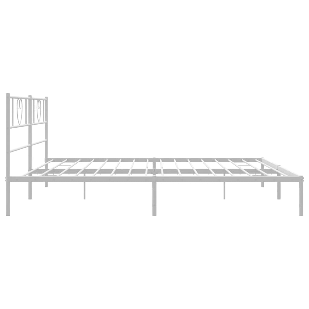 vidaXL Metal Bed Frame without Mattress with Headboard White 180x200cm